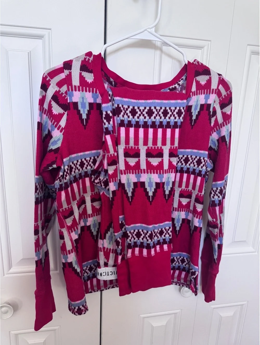 Victoria’s Secret Thermal Pajama Set Small Red Fair Isle Print Long Sleeve Pants